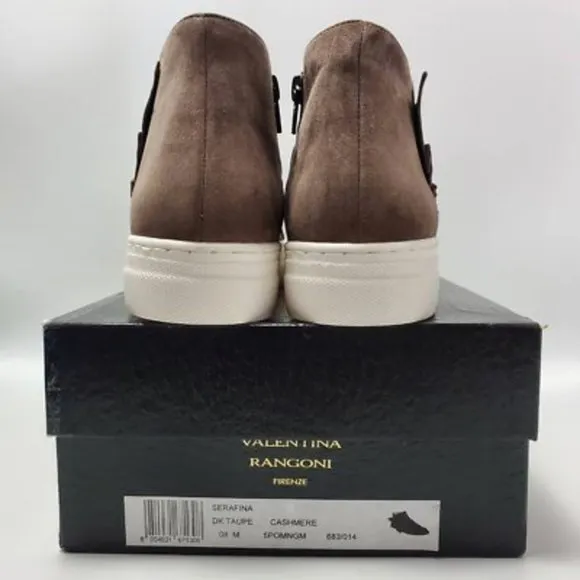 Valentina Rangoni Womens Serafina High Top Sneakers Shoes Taupe Size 8M New