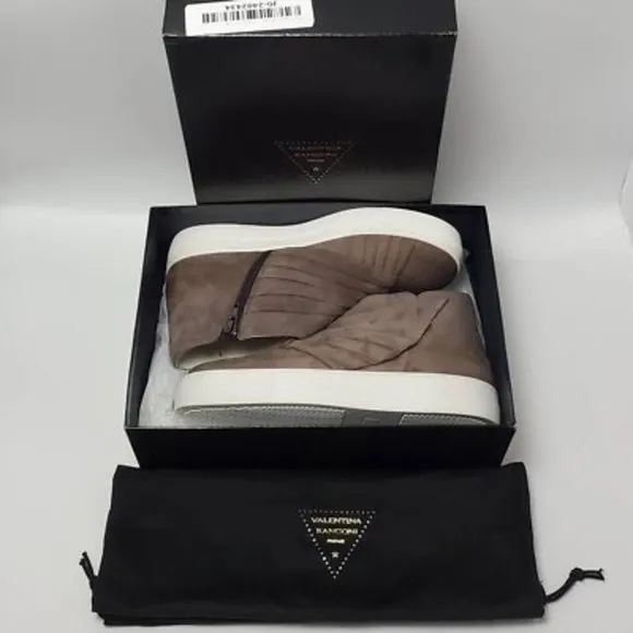 Valentina Rangoni Womens Serafina High Top Sneakers Shoes Taupe Size 8M New