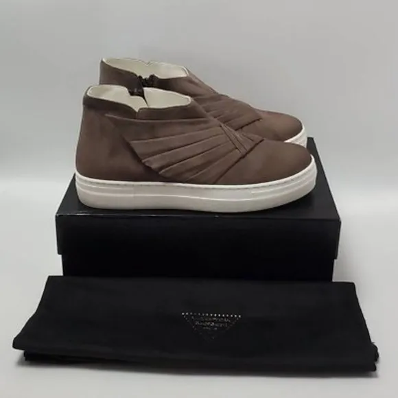 Valentina Rangoni Womens Serafina High Top Sneakers Shoes Taupe Size 8M New