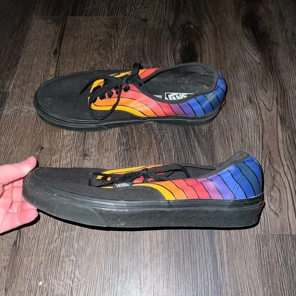 Vans Black Rainbow Sneakers Size 8.5