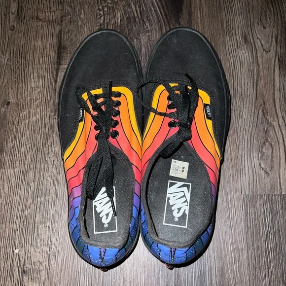 Vans Black Rainbow Sneakers Size 8.5