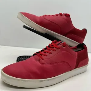 Vans LVXI Mens 11.5 Red Leather Low Vintage Skate Shoes Sneakers Skateboard