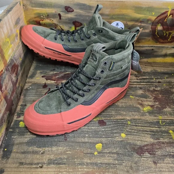 Vans Sk8-Hi Dip MTE-2 Mens Sz 11.5 Olive Orange Sneakers High-Top Shoes Boot NEW