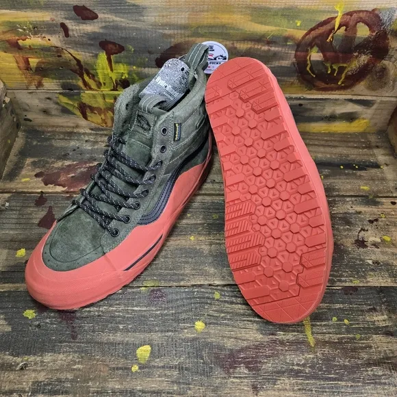 Vans Sk8-Hi Dip MTE-2 Mens Sz 11.5 Olive Orange Sneakers High-Top Shoes Boot NEW