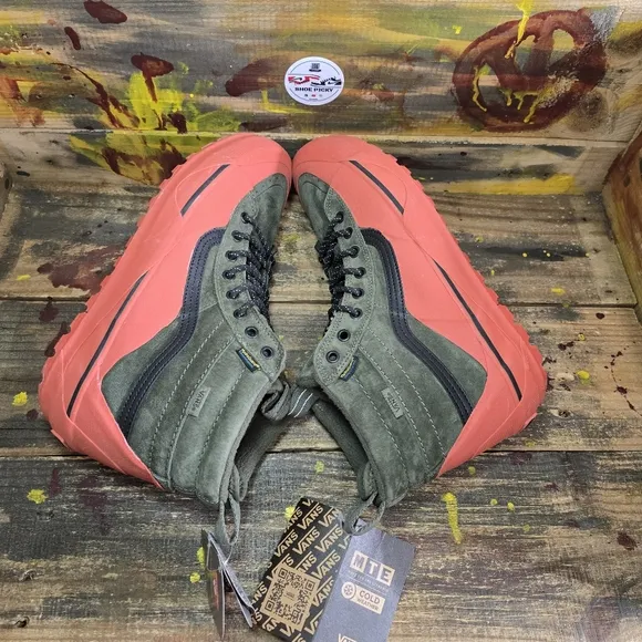 Vans Sk8-Hi Dip MTE-2 Mens Sz 11.5 Olive Orange Sneakers High-Top Shoes Boot NEW