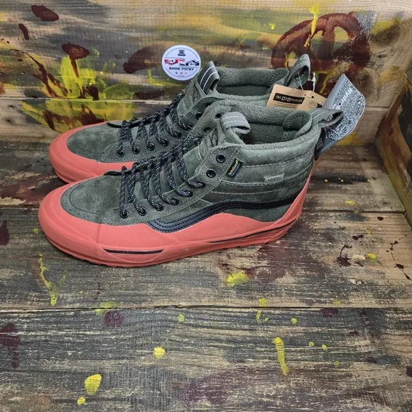 Vans Sk8-Hi Dip MTE-2 Mens Sz 11.5 Olive Orange Sneakers High-Top Shoes Boot NEW