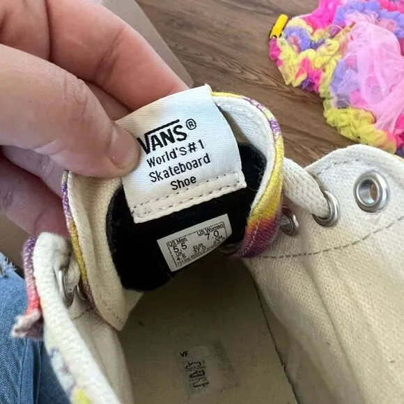 Vans tie dye high tops lace up sneakers tennis shoes