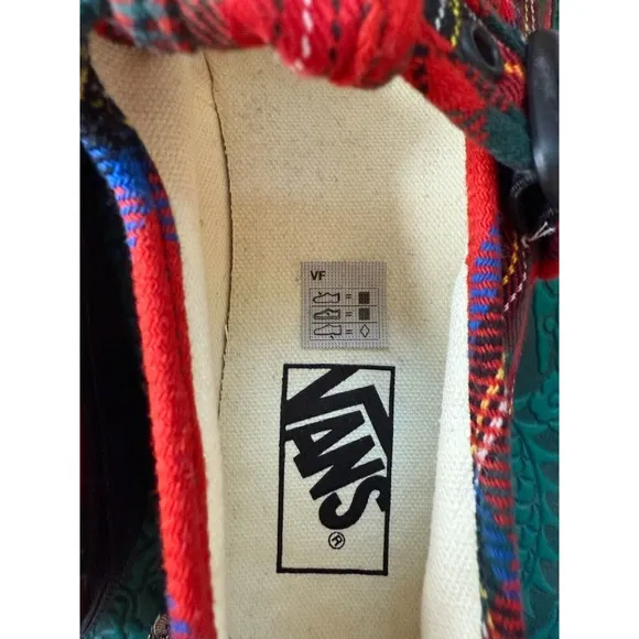 VANS Women Mary Jane Style 93 Preppy Punk Sneakers Tartan Plaid Size M 6.5 / W 8