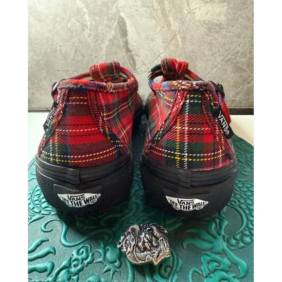 VANS Women Mary Jane Style 93 Preppy Punk Sneakers Tartan Plaid Size M 6.5 / W 8