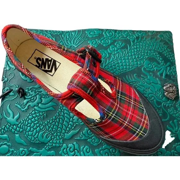 VANS Women Mary Jane Style 93 Preppy Punk Sneakers Tartan Plaid Size M 6.5 / W 8