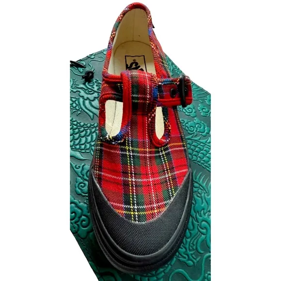 VANS Women Mary Jane Style 93 Preppy Punk Sneakers Tartan Plaid Size M 6.5 / W 8