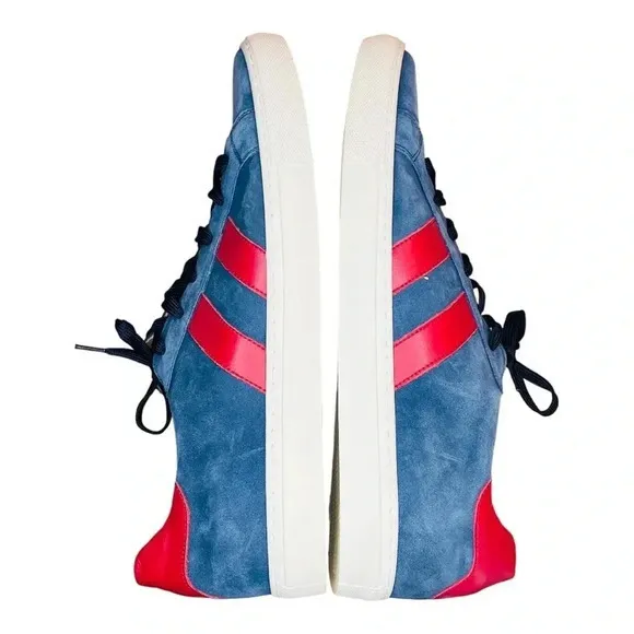 VELLAPAIS DUBOCE SUEDE SNEAKER NAVY &amp;‎ RED LEATHER ACCENTS NEVER WORN SIZ…