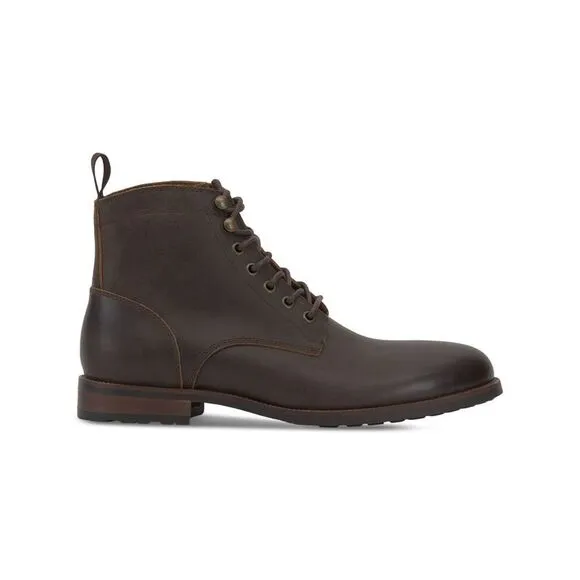 VINCE CAMUTO Mens Mocha Brown Lannie Toe Block Heel Leather Boots Shoes 8.5 M