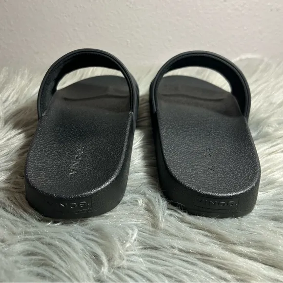 VINCE Women's Watley Woven EVA Sandal Black Woven Slide Sandals Size W8/M6
