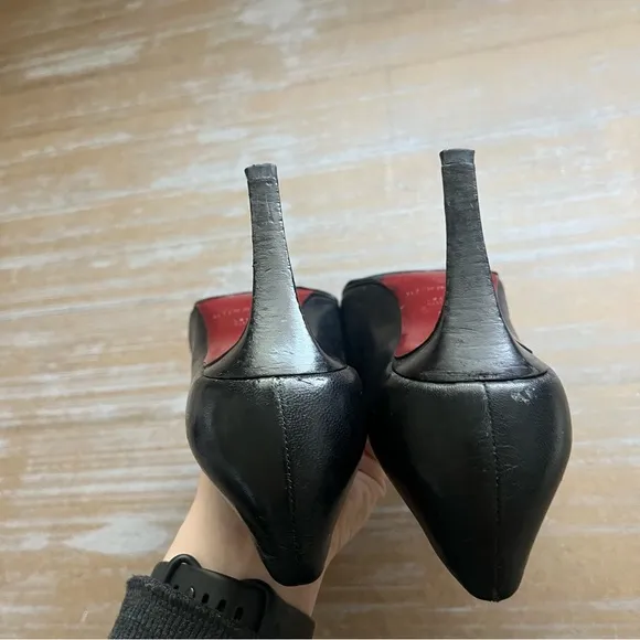 Vintage Burberry Novacheck Leather Heels Preppy Career Work Wear Womens 9.5
