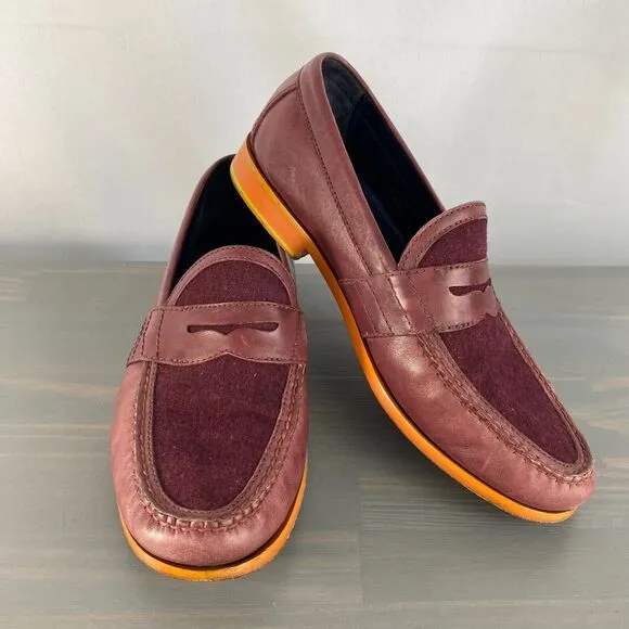 Vintage Cole Haan Nike Air Penny Loafer Men 10.5M Burgundy Leather Old Money