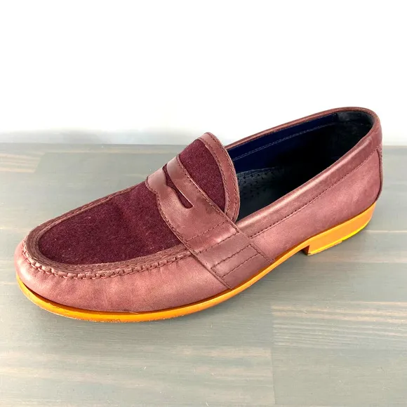 Vintage Cole Haan Nike Air Penny Loafer Men 10.5M Burgundy Leather Old Money