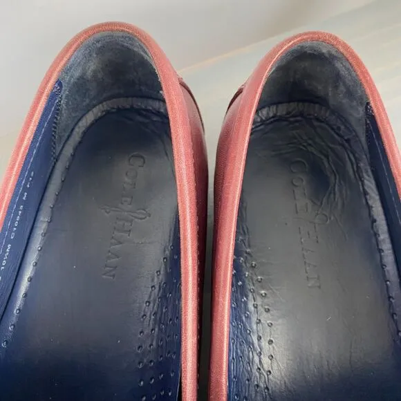 Vintage Cole Haan Nike Air Penny Loafer Men 10.5M Burgundy Leather Old Money