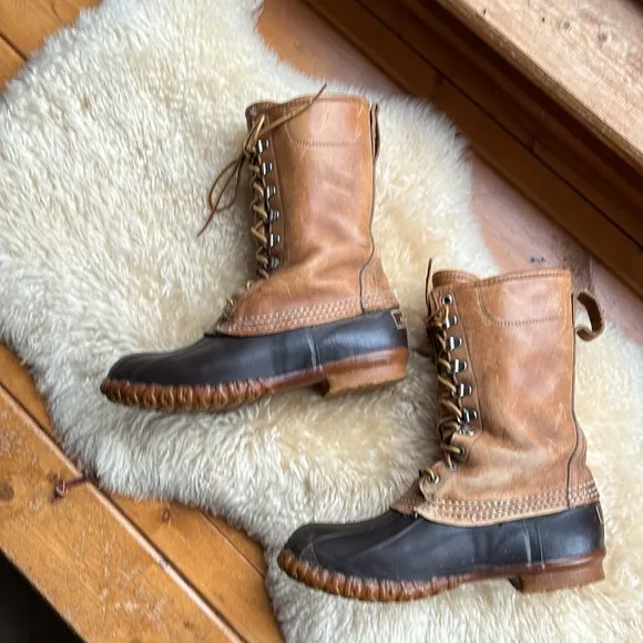 Vintage Leather Bean Boots