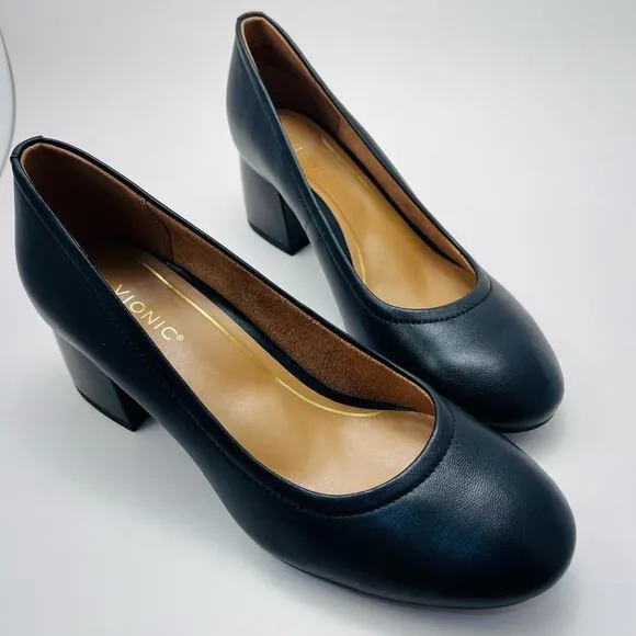 Vionic Carmel Black Nappa Slip-on Shoes, Size 7.5, NIB