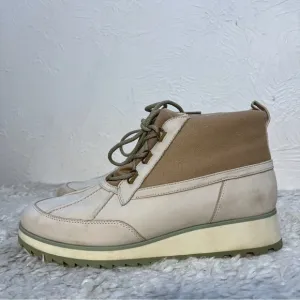 Vionic Womens Acadia Nolan Cream Waterproof Hiking Ankle Boots Size 11 Lace Up