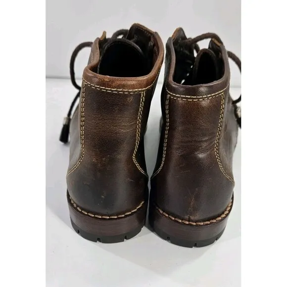 Vtg Cole Hann Boots Women’s Sz 8 Brown Leather Chukka Boots Metal Accents Ankle