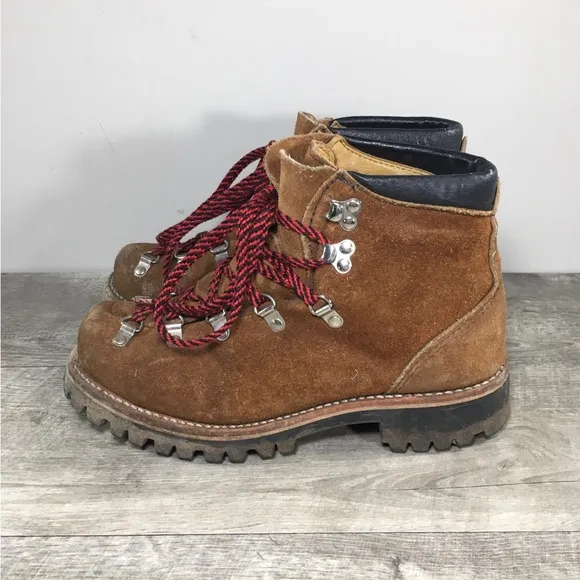 Vtg Made in USA Hiker Boots Backpacker Hiking Womens Suede Trail Boss Boots 8.5