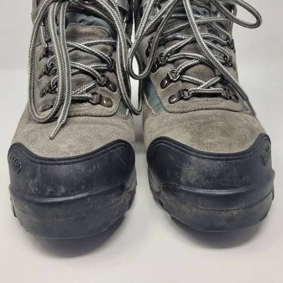 VTG Raichle Boots Mens 11 Gray Suede Leather Hiking Outdoor Mountaineering Trail