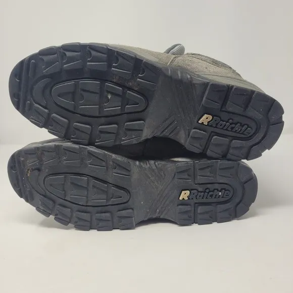 VTG Raichle Boots Mens 11 Gray Suede Leather Hiking Outdoor Mountaineering Trail