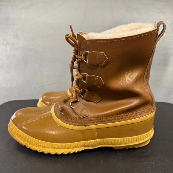 VTG‎ Sorel Waterproof Manitou Kaufman Wool Lined Removable Leather Snow Boots 13