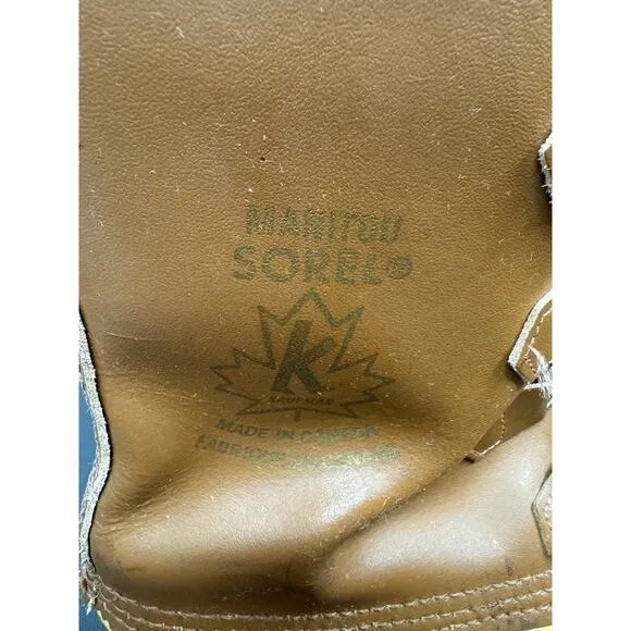 VTG‎ Sorel Waterproof Manitou Kaufman Wool Lined Removable Leather Snow Boots 13