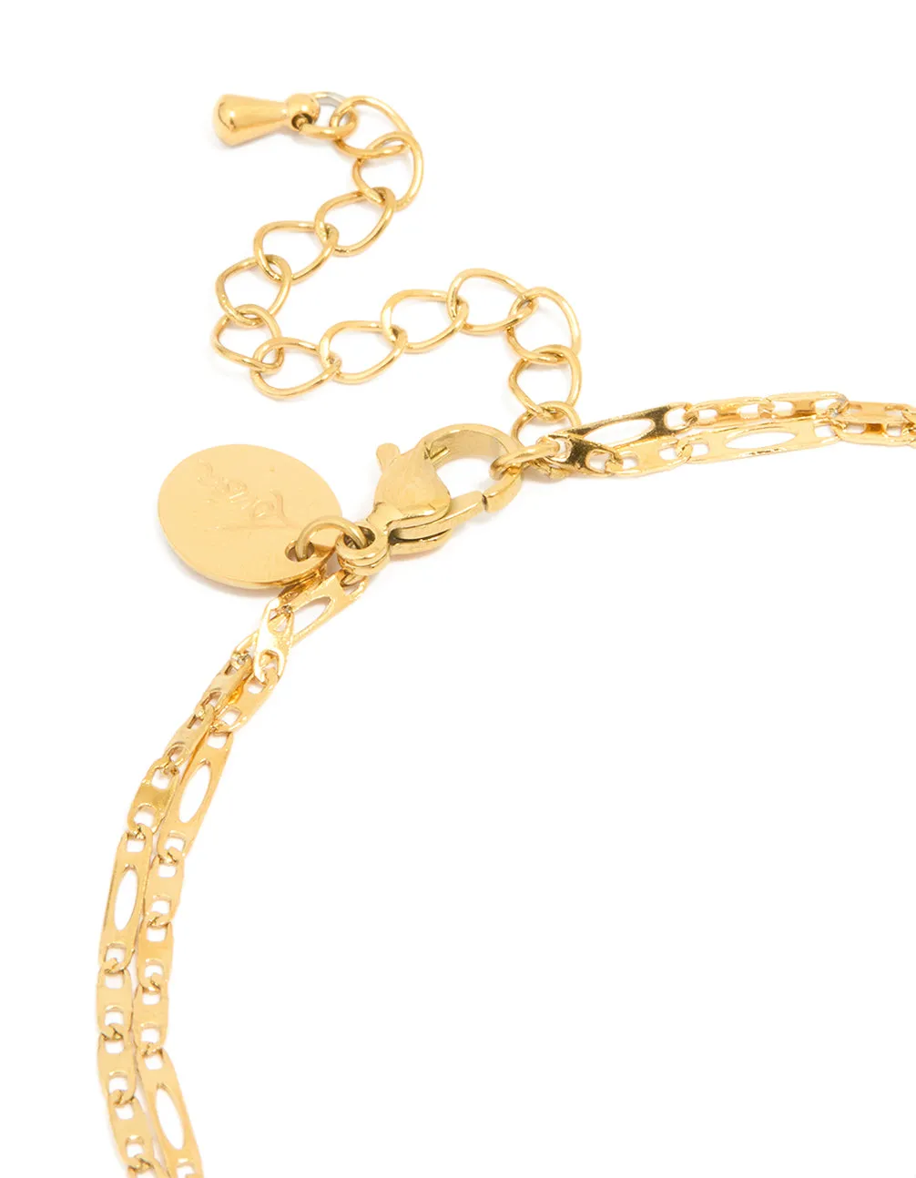 Waterproof Gold Plated Stainless Steel Double Layered Anklet