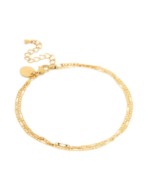 Waterproof Gold Plated Stainless Steel Double Layered Anklet