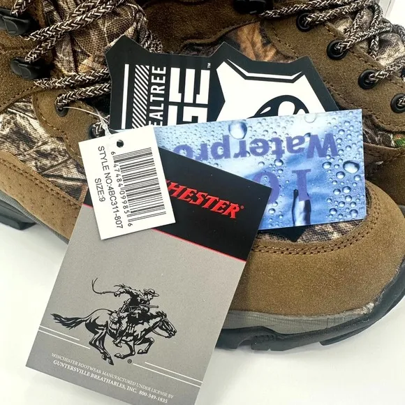 Winchester Bobbcat Hunting Boots Men 9 Multi Camouflage Realtree Edge Waterproof