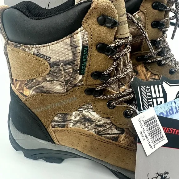 Winchester Bobbcat Hunting Boots Men 9 Multi Camouflage Realtree Edge Waterproof