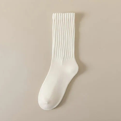 Winter Fleece-lined Thickened Middle Tube Cotton Thermal Terry Long