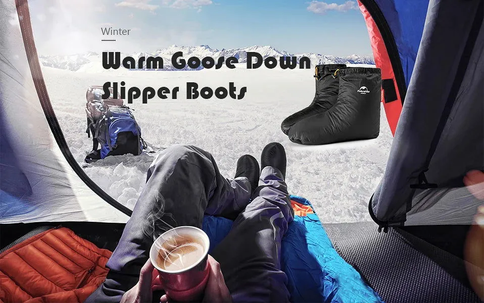 Winter Goose Down Slipper Boots – Water-Resistant, Windproof, and Thermal Foot Covers