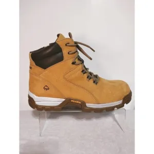 Wolverine Steel Cap safety waterproof tan leather boots Men 11 EW Woman 12.5