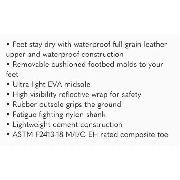 Wolverine Steel Cap safety waterproof tan leather boots Men 11 EW Woman 12.5