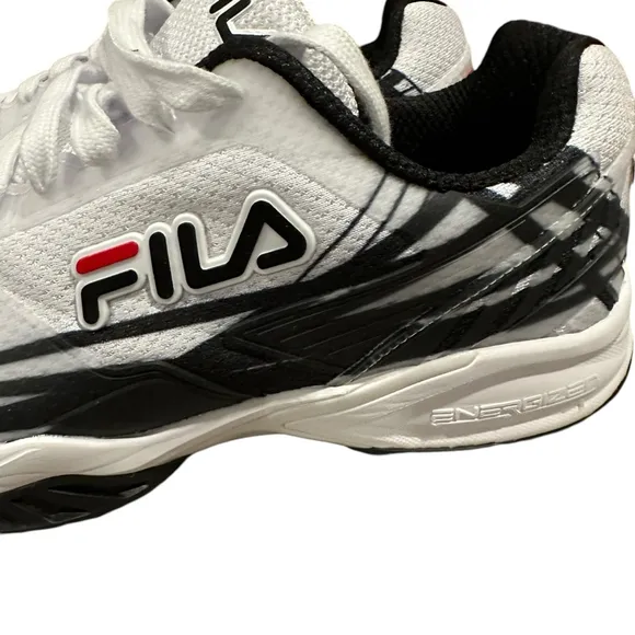 Women’s Fila White Black Sneakers Size 10.5. Brand New with the Original Box.
