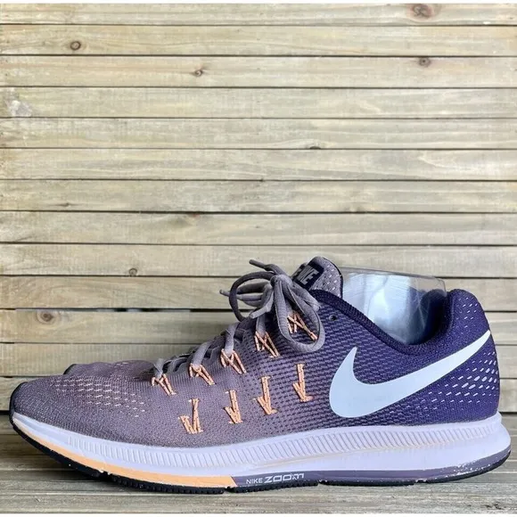 Womens Nike Air Zoom Pegasus 33 Purple Athletic Running Sneakers Shoes Size 11 M