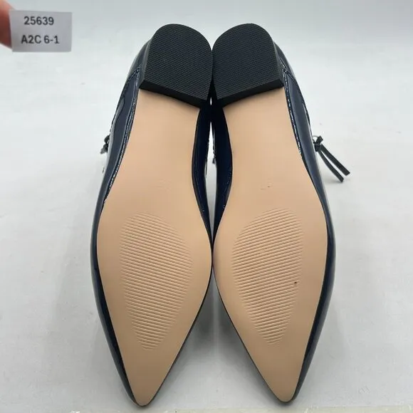 XYD Navy Formal Pointed Toe Ankle Boots Low Heel Double Side Zippers Dress Shoes
