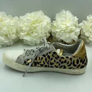 Zadig &amp; Voltaire Leo Wild Women's Sneakers Sz 41 Brown Black Leather Shoes