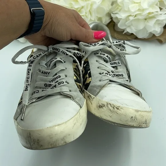 Zadig &amp; Voltaire Leo Wild Women's Sneakers Sz 41 Brown Black Leather Shoes
