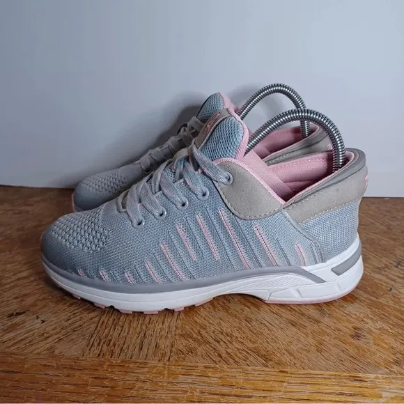 Zeba Sneakers Womens Hands Free Gray Pink Shoes Size 7.5